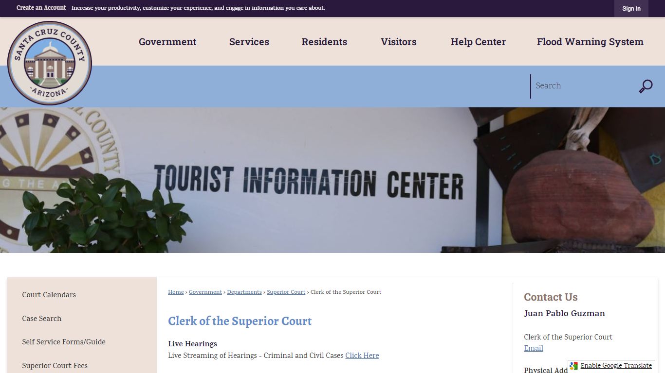 Clerk of the Superior Court - Santa Cruz County, Arizona